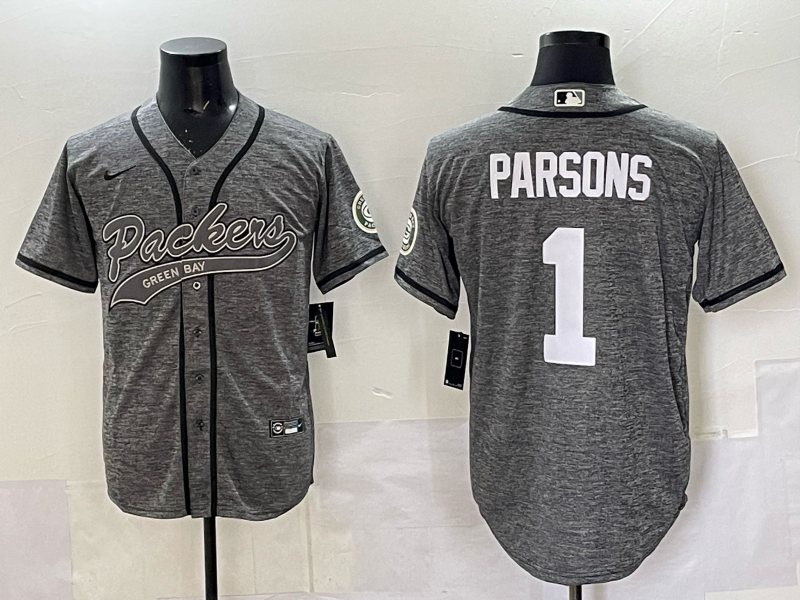 Men Green Bay Packers #1 Parson grey Nike NFL 2025 jersey 07